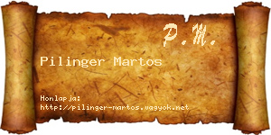Pilinger Martos névjegykártya